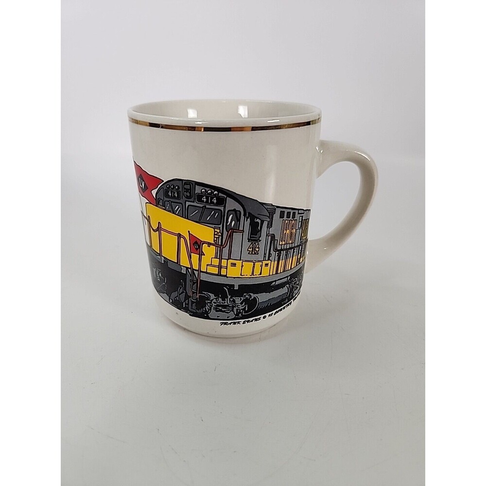 Frank Evans Country Trains Vtg '93 Lehigh Valley Silver 414 Coffee Tea Mug Cup